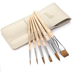 Sable Travel Watercolor Brushes, Fuumuui 6pcs Kolinsky Sable Watercolor Trave…
