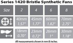 1420 White Bristle Synthetic Fan