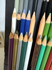 Prang Colored 105 Pencils Carrying Case Handle Easel Style Vintage BB2