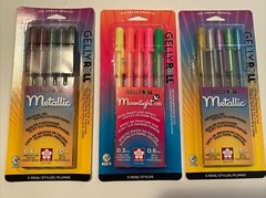 New! Lot of 3 different Gel Ink Pens Gelly Roll Ice Cream Smooth Fast,FREE Ship!