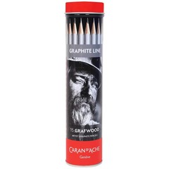 Caran d’Ache Grafwood 15 Piece Round Tube Set 1 black / grey