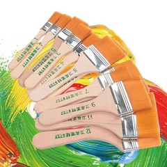 12pc Professional Nylon Paint Brush Set Acrylic Watercolor Flat Head Brushes