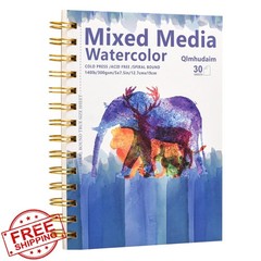 Qlmhudaim Watercolor Pad 5″ x 7.5″ Purple