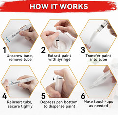 Fillable Touch up Paint Pen Brush, 4 Pack User-Friendly Refillable Paint Pens, M
