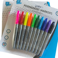 🇬🇧Permanent Marker Pens Sharp Tip Writing Bullet Point Multi Colour Pack of 10