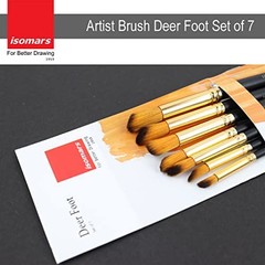 7-Pc Deer Foot Paint Brush Set – Acrylic, Watercolor & Oil Texture Brushes
