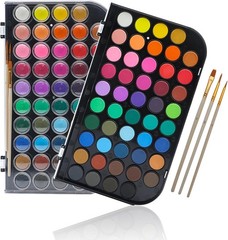 Watercolor Paint Set 48 Colors for Illustrations and Calligraphy with Brushes