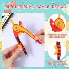 30 Pcs Math Geometry Compass Bulk, 6 Inch Plastic Drawing Compass with Pencils