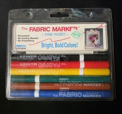 Vintage Marvy Uchida Fine Point Fabric Markers 6/Pk NOS 1990’s Hobby Lobby Tag