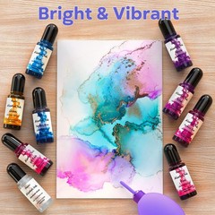 Alcohol Ink Set 24 Vibrant Colors Resin Dye High Concentrated Fast Drying Alcoho