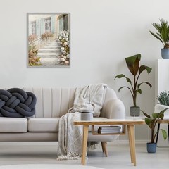 Giclee Art 20″L x 16″W Farmhouse Gray Framed Entry Stairs