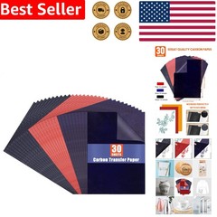 Carbon Paper 30 A4 Sheets Red Blue Black for Artist Craft Tracing Design