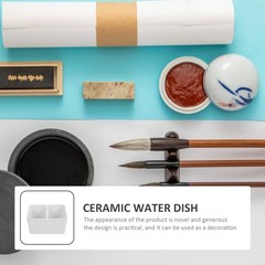 Ceramic Paint Palette, 5.1×2.7in Large Gouache Palette Paintbrush Wash Bowl, …