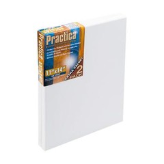 Stretched Cotton Canvas 11×14 White Acid Free Primed Slim Frame 2 Pack Value