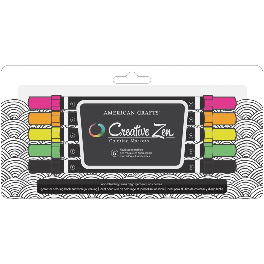 American Crafts Creative Zen Adult Coloring Markers 5/Pkg CHOOSE ONE 5 Designs