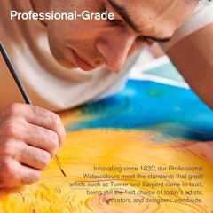 Professional Watercolor Paint Set, Black Box Set, 12 Half Pan