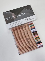 Soft Pastel Pencils 24 Colors Grey Tone Drawing Set Professional Grade