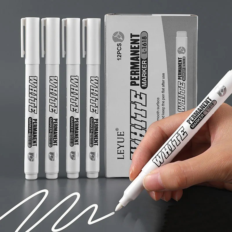 3 pcs White Waterproof Permanent Paint Marker Pens for Metal Wood Fabric
