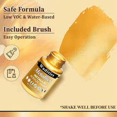 Acrylic Paint Metallic Gold, 250Ml Gold Leaf Paint for Art Painting, Ideal for C