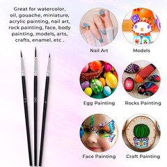 30 Pcs Tiny Detail Paint Brushes Set, Micro Small Brush Small, Black