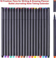 New Journal Planner Colored Pens 18-Color Fine Tip Art Markers Fast Shipping