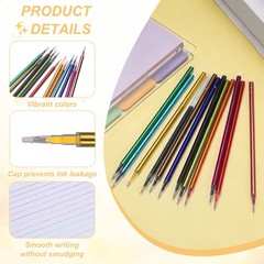 24Pack 0.5mm Gel Pen Refills for Coloring, Medium Point Pens Refills, Blue