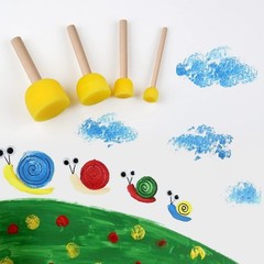 30 Pcs Round Sponges Brush Set, Round Sponge Brushes for Painting, Paint Spon…