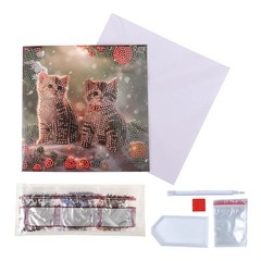 CraftBuddyUS CCK-XM144: “Christmas Kittens” Crystal Art Card 18x18cm