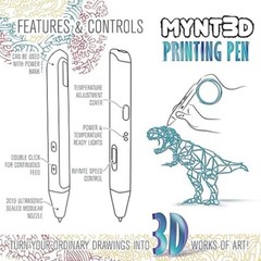 Super 3D Printing Pen Kit with PLA Filament and Variable Temperature Control