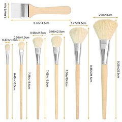 7 Pieces Versatile Goat Hair Blending Mop Brushes，for Acrylic Gouache Waterco…