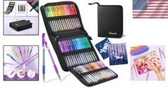 Non-Toxic 96 Count Glitter Gel Pens – 48 Color Set with Soft Grip for Smooth Art