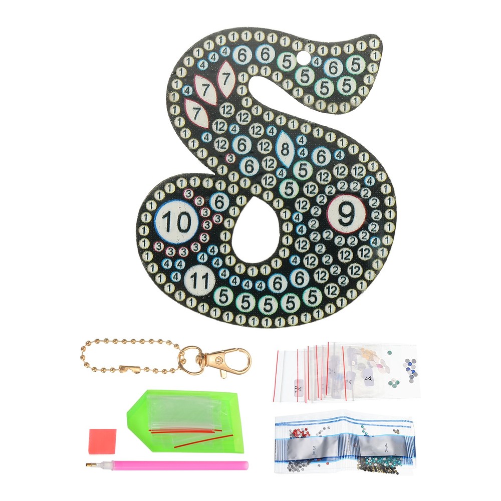 Diamond Art Keychains, 1 PCS Diamond Art Painting Letters Keychains, S