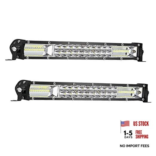 12 Inch Slim LED Light Bars for Truck, 12V 24V 120W 10000lm 12 Inch 2 Pack