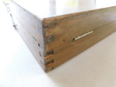 Antique Wooden Painters Box & palette paper Portable Plein Air Artist carry case