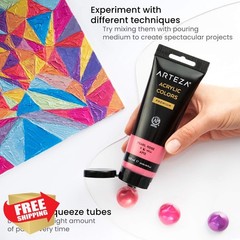 ARTEZA Metallic Acrylic Paint Jewel Tones 8x120ml