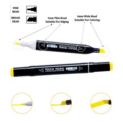 Set of 24-80 colors, double-ended drawing markers.