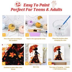 Fall Maple Leaf Girl Paint Kit Autumn Maple Leaf Girl Portrait Full Drill Art