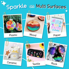 Glitter Paint Pens, 24 Colors Glitter Markers Pens Set Acrylic Sparkle Markers A