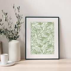 JarThenaAMCS 24 Sheets Greenery Floral Pattern Paper Double Sided Sage Green