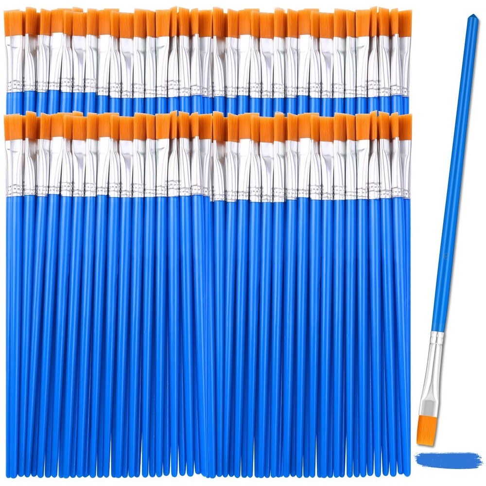 126 Pcs Flat Paint Brushes for Acrylic Painting, Small Small, Blue
