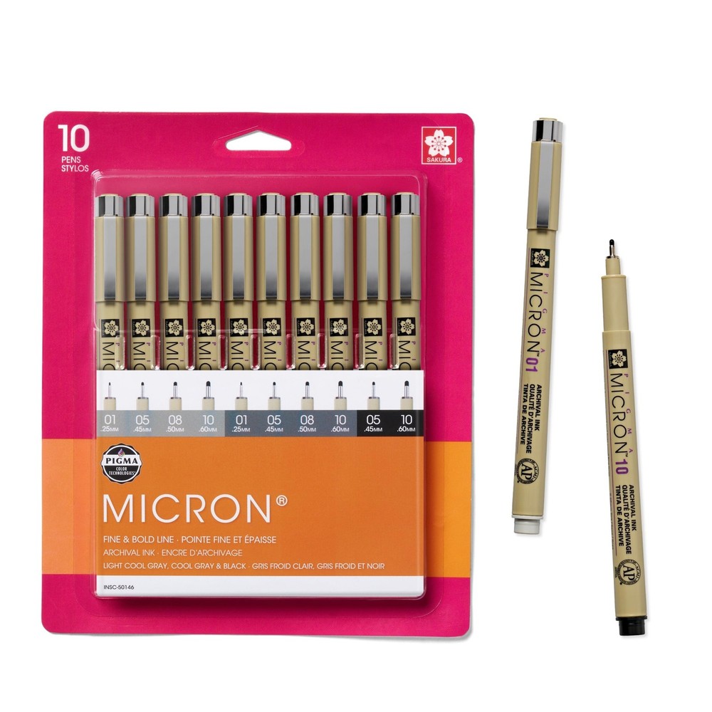 SAKURA Pigma Micron Fineliner Pens – Archival Black 1 Count (Pack of 1), Gray