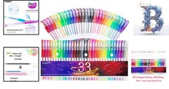 Non-Toxic Glitter Gel Pens – 33 Color Set with Soft Grip for Comfortable Writing
