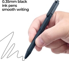 4 Pcs Black Gel Pens Set, 0.35mm Fine Point, Quick-Dry & Retractable Design
