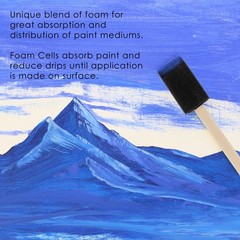 50 Pack – 1″ Foam Sponge Paint Brush Set Wood Handle Craft Touch Up Stain