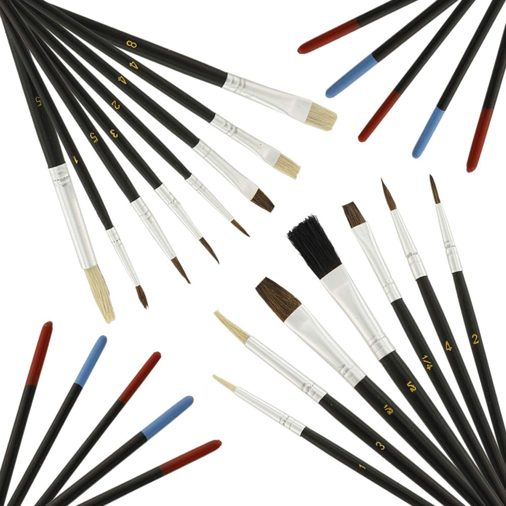 2 Sets: 15 Piece Artist Paint Brush Sets Mixed Sizes, Acrylic Oil Watercolor