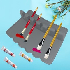 Silicone Paint Brush Holders Organizer Large Stand Rest 6 Slots 2 PCS