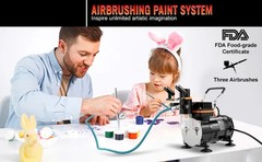 Dual Action Airbrush Kit 120W Electric Spray Gun for Art Nail Tattoo Makeup Mode