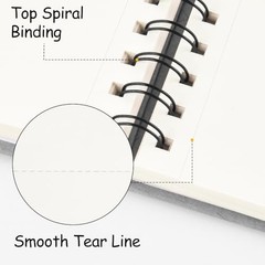 8.3×5.8 Sketch Book, Top Spiral Bound Sketch Pad, TopSpiral-NatureWhite-Grey