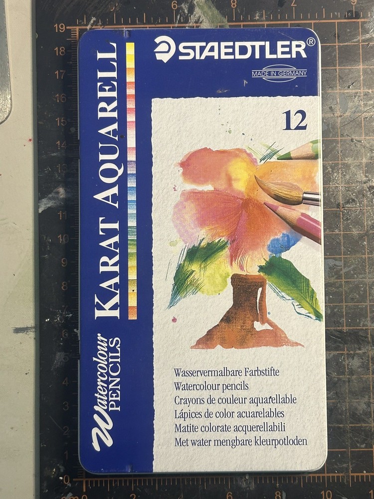 Staedtler Watercolor Pencils 124 Karat Aquarell Germany 12 in set Vintage – Used