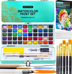 ARTISTRO 50 Color Watercolor Paint Set – Portable Portable, Multicolor